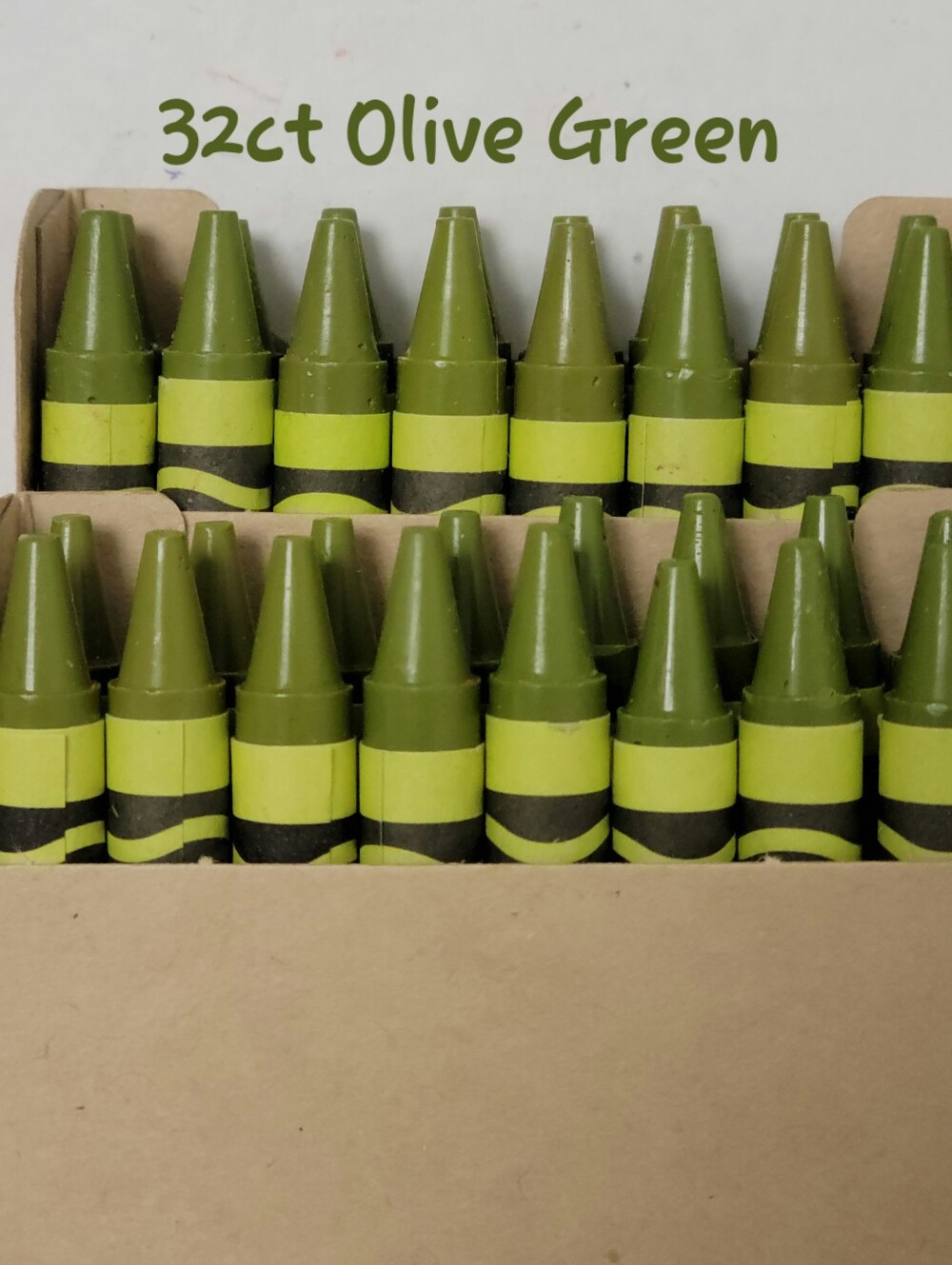 (32) Crayola Crayons (Olive Green) Single Color Bulk Lot